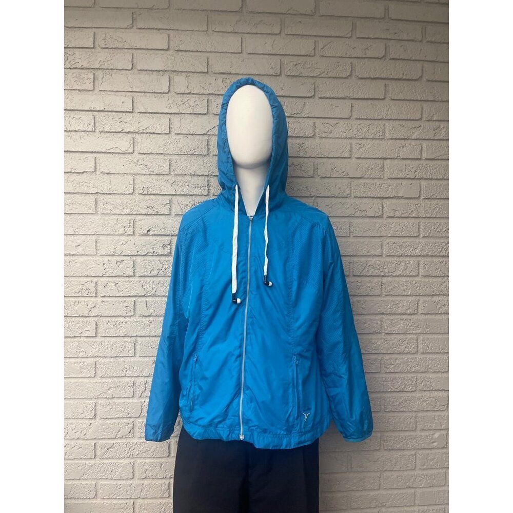 Active by Old Navy Men Blue Zip Front Hooded Windbreaker Size XL